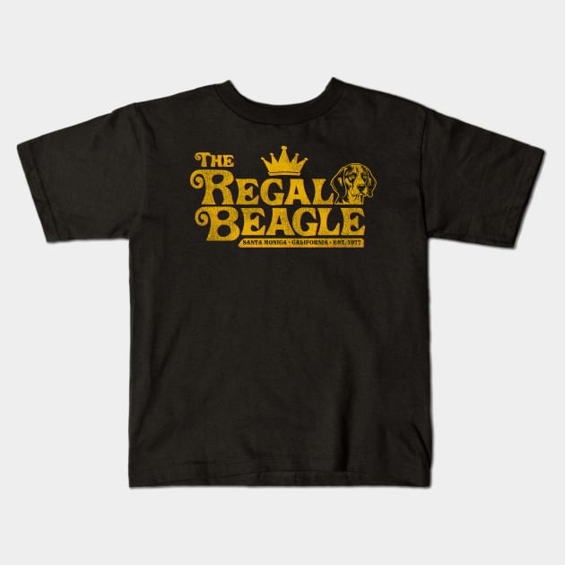 Regal Beagle Lounge 1977 Worn Kids T-Shirt by Alema Art